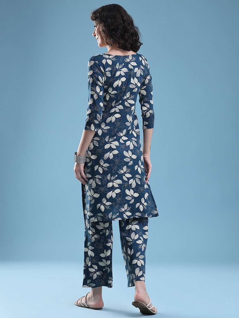 women printed three quarter sleeve ethnic co-ord set - 22460348 -  Standard Image - 4