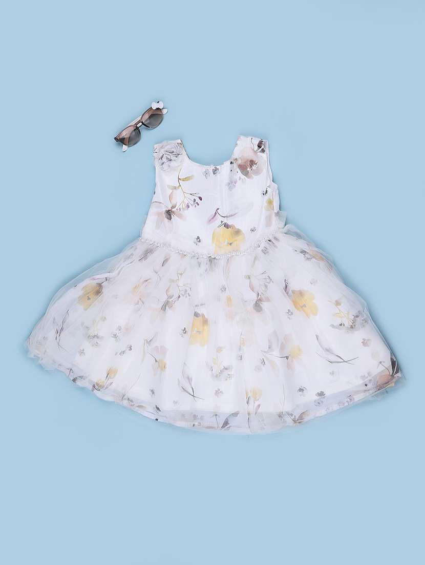 Girls Printed Sleeveless Fit And Flare Frock - 22460447 -  Standard Image - 1