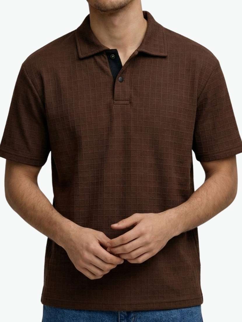 men self design short sleeve regular fit polo t-shirt - 22460569 -  Standard Image - 1