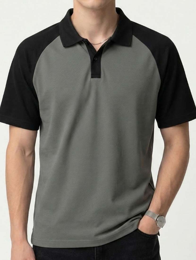 men color block short sleeve regular fit polo t-shirt - 22460580 -  Standard Image - 4