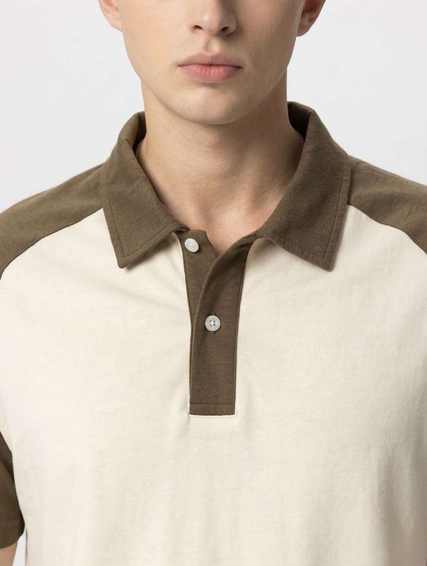 men color block short sleeve regular fit polo t-shirt - 22460581 -  Standard Image - 1