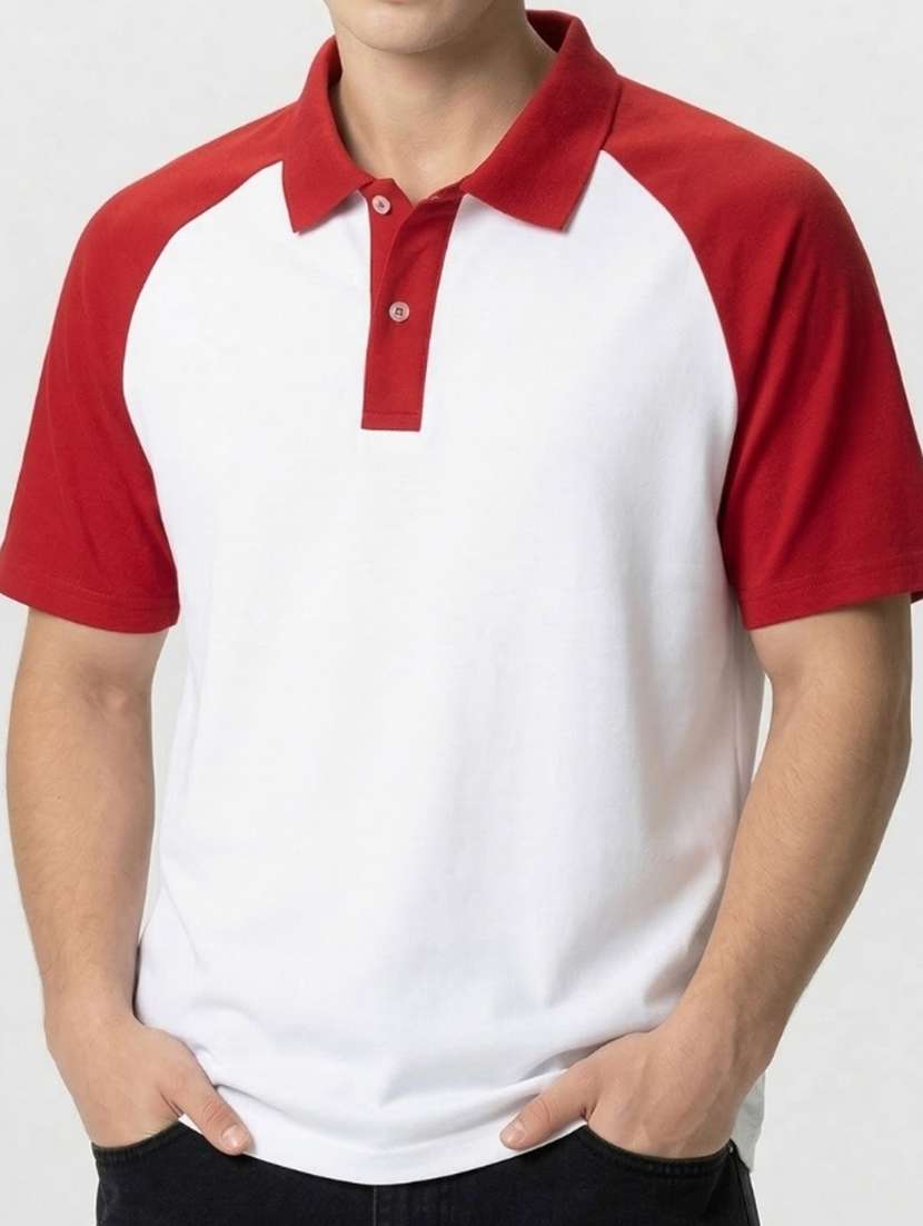 men color block short sleeve regular fit polo t-shirt - 22460582 -  Standard Image - 4