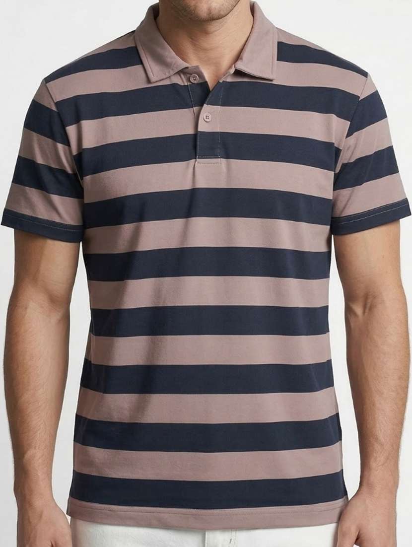 men striped short sleeve regular fit polo t-shirt - 22460583 -  Standard Image - 4