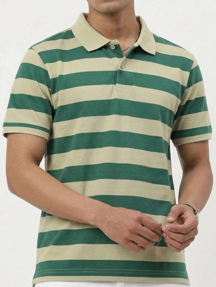 men striped short sleeve regular fit polo t-shirt - 22460584 -  Standard Image - 4