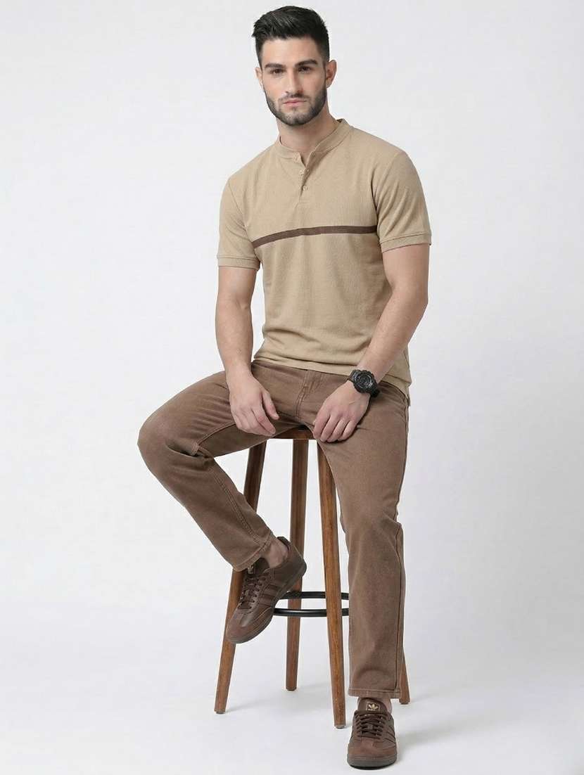 men solid short sleeve regular fit t-shirt
