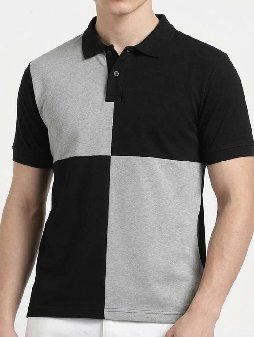 men color block short sleeve regular fit polo t-shirt - 22460604 -  Standard Image - 4
