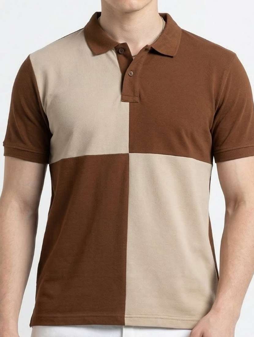 men color block short sleeve regular fit polo t-shirt - 22460605 -  Standard Image - 4