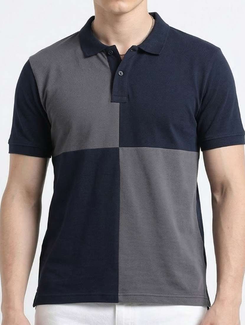 men color block short sleeve regular fit polo t-shirt - 22460606 -  Standard Image - 4