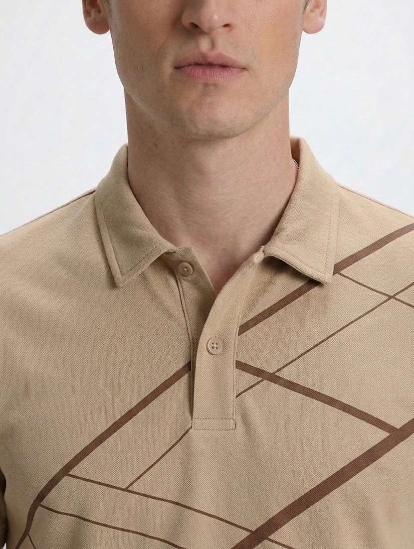 men printed short sleeve regular fit polo t-shirt - 22460607 -  Standard Image - 1