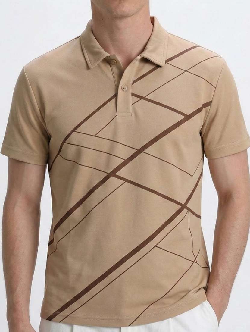 men printed short sleeve regular fit polo t-shirt - 22460607 -  Standard Image - 4