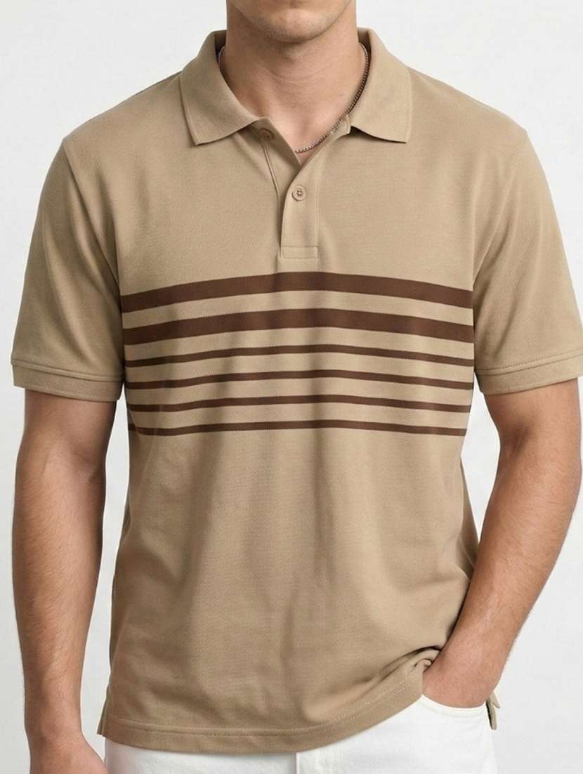 men striped short sleeve regular fit polo t-shirt - 22460610 -  Standard Image - 4