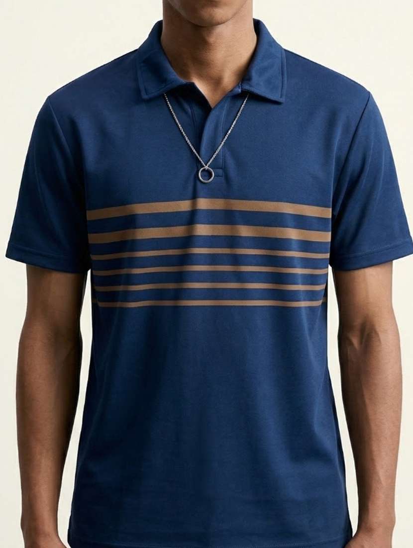 men striped short sleeve regular fit polo t-shirt - 22460612 -  Standard Image - 4