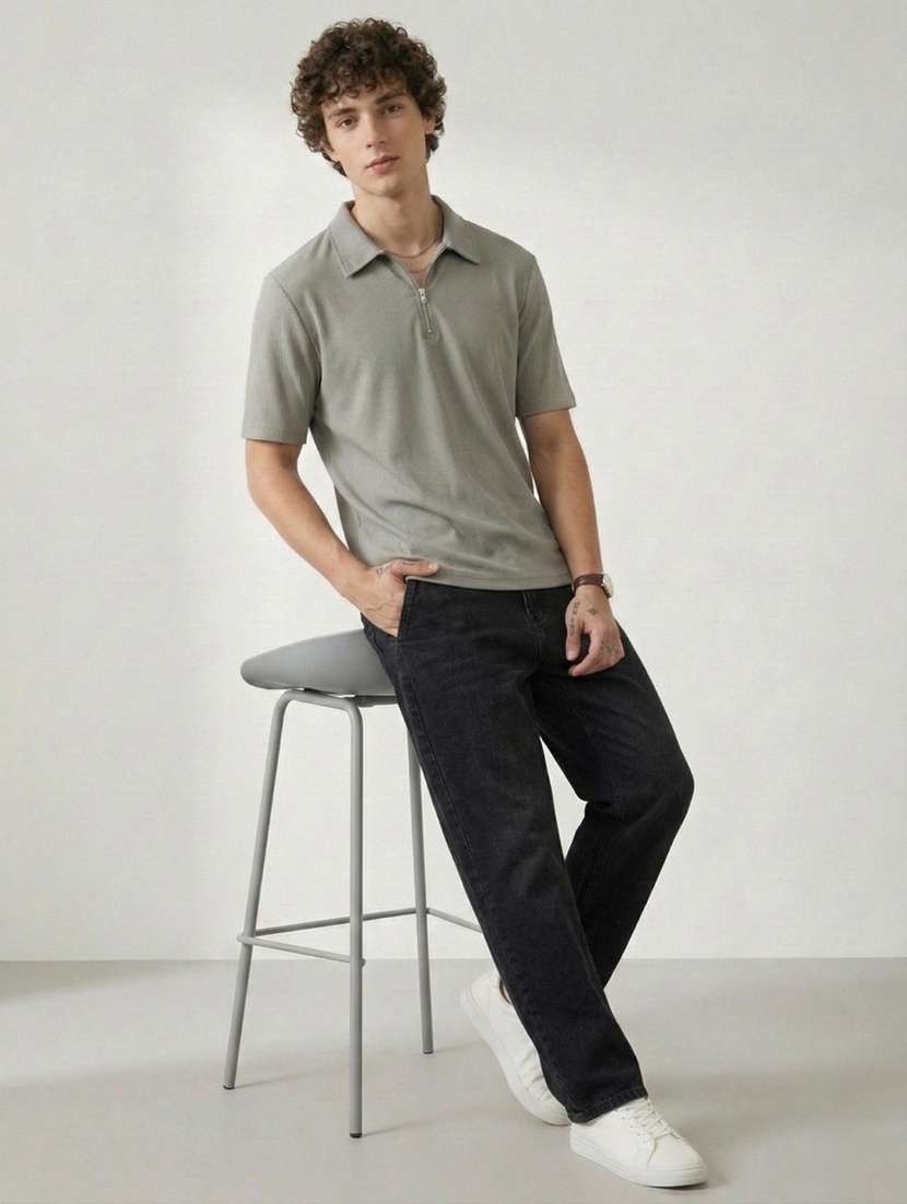 men solid short sleeve regular fit polo t-shirt