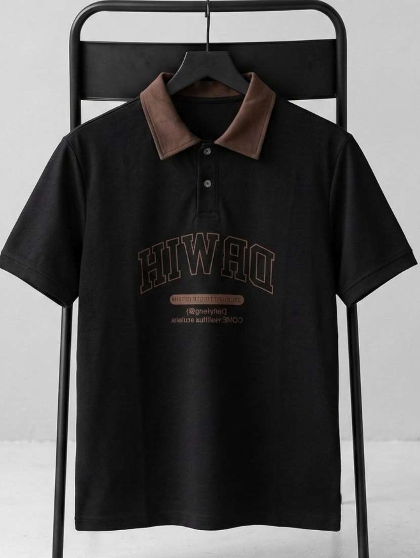 men typographic short sleeve regular fit polo t-shirt - 22460655 -  Standard Image - 4