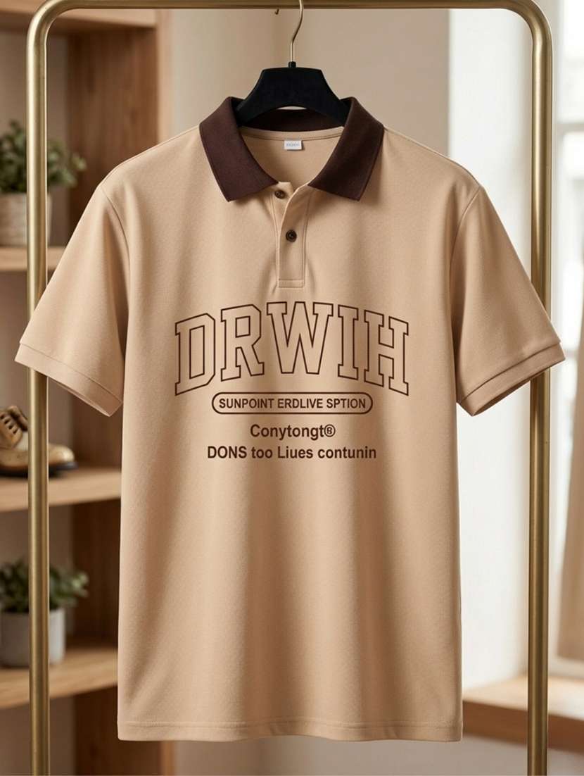 men typographic short sleeve regular fit polo t-shirt - 22460657 -  Standard Image - 4