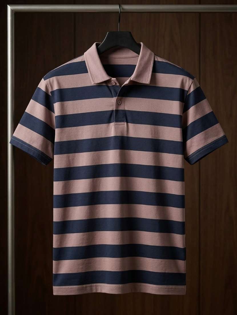 men striped short sleeve regular fit polo t-shirt - 22460663 -  Standard Image - 4