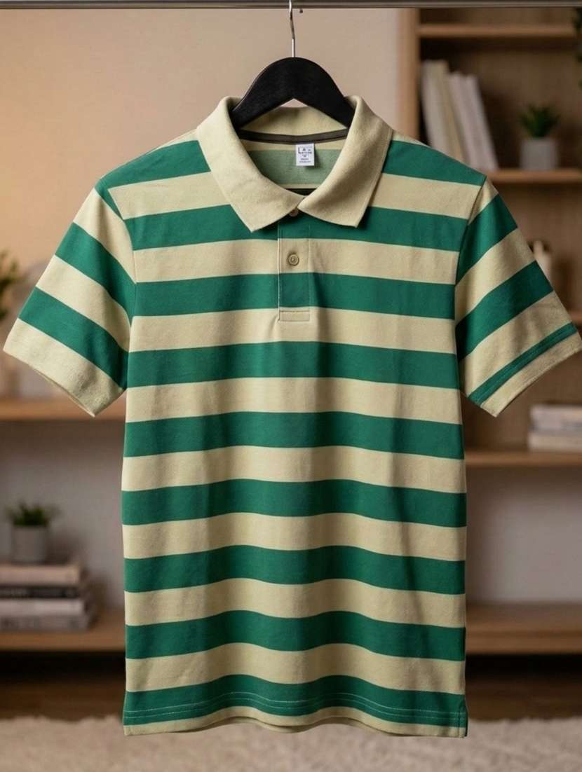men striped short sleeve regular fit polo t-shirt - 22460664 -  Standard Image - 4