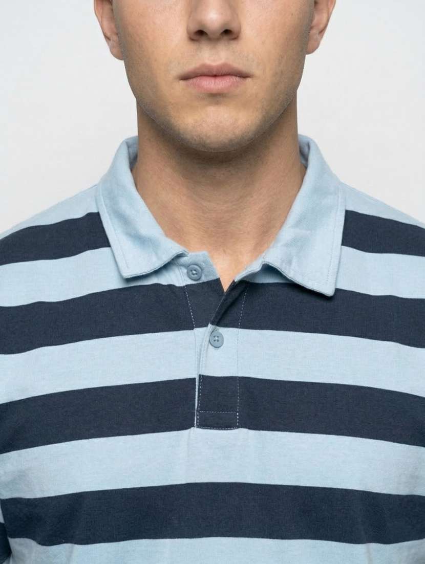 men striped short sleeve regular fit polo t-shirt - 22460666 -  Standard Image - 1