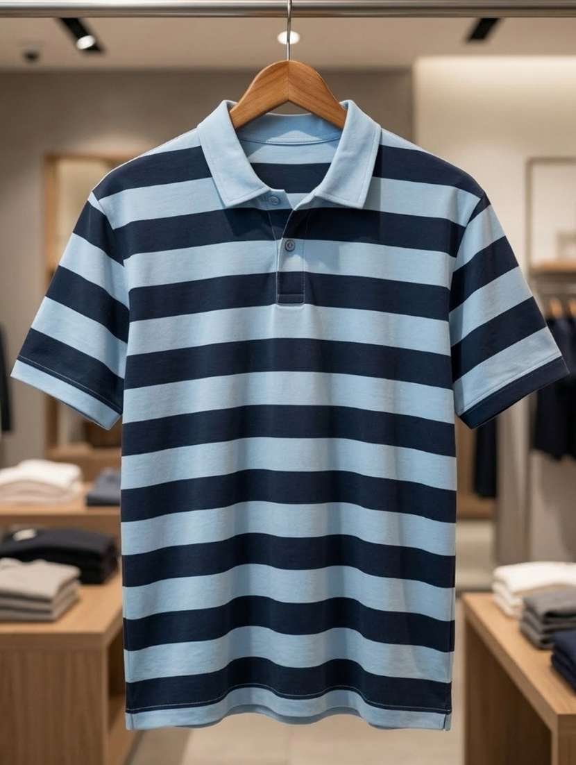 men striped short sleeve regular fit polo t-shirt - 22460666 -  Standard Image - 4