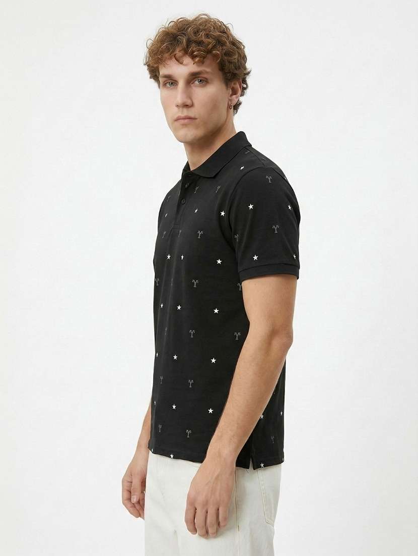 men printed short sleeve regular fit polo t-shirt - 22460680 -  Standard Image - 1