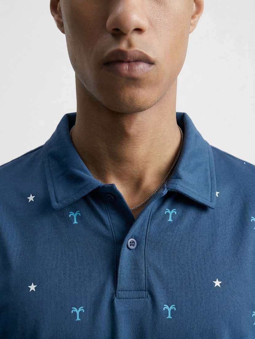 men printed short sleeve regular fit polo t-shirt - 22460681 -  Standard Image - 4