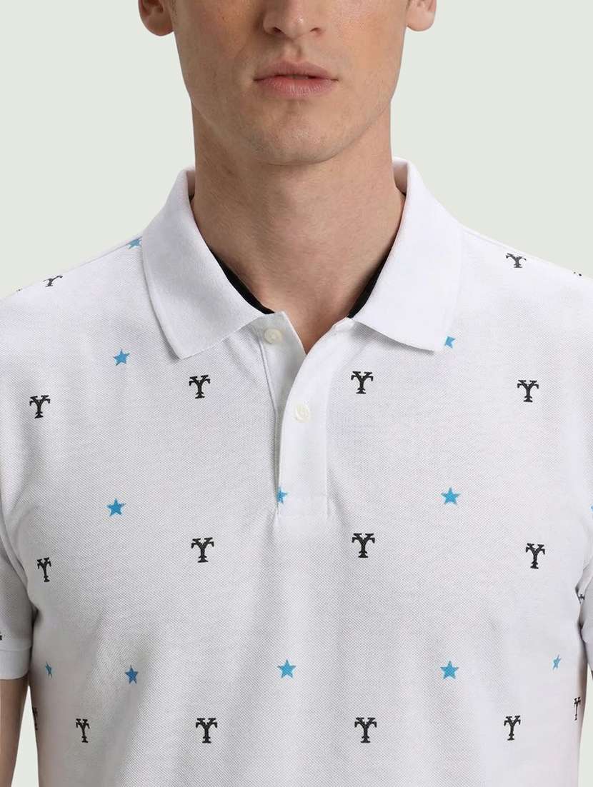 men printed short sleeve regular fit polo t-shirt - 22460683 -  Standard Image - 4