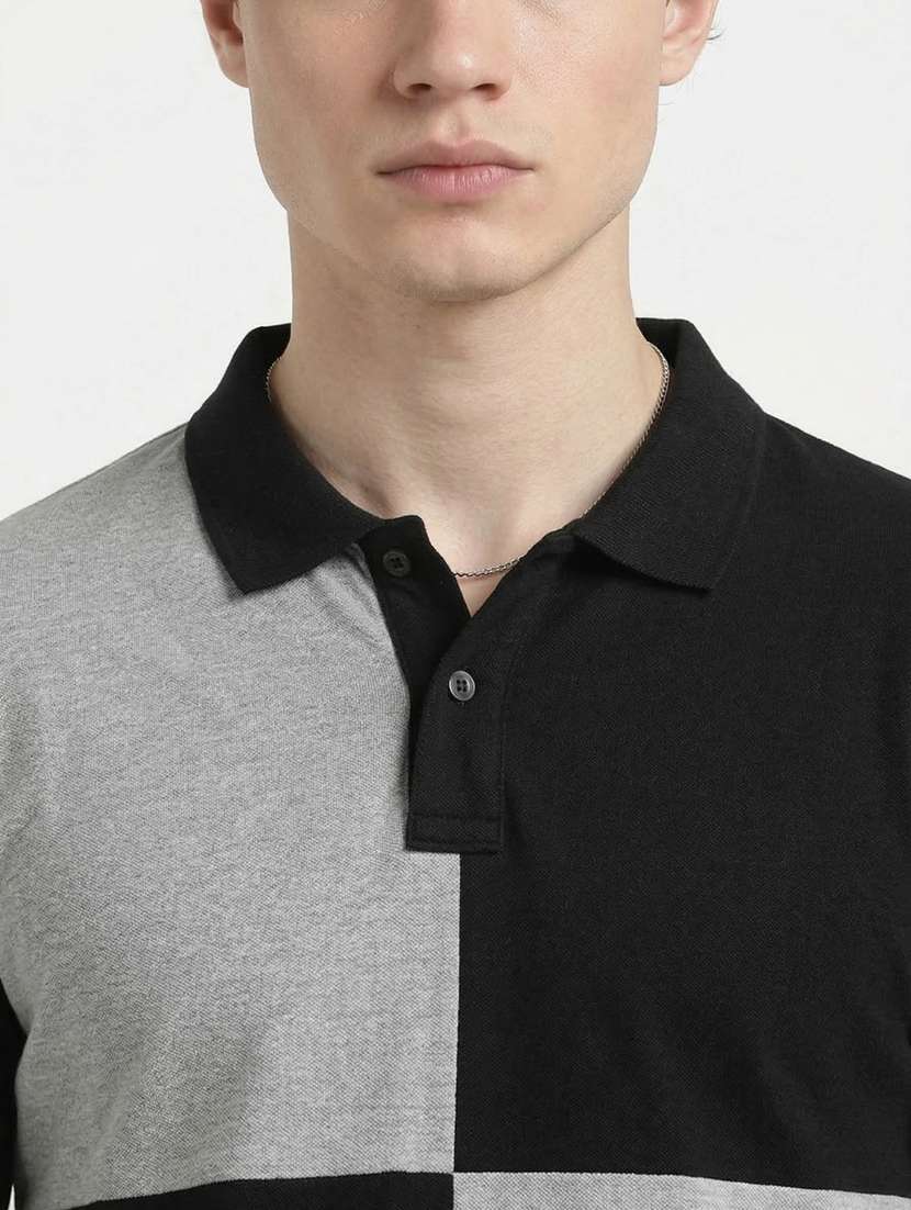 men color block short sleeve regular fit polo t-shirt - 22460684 -  Standard Image - 4