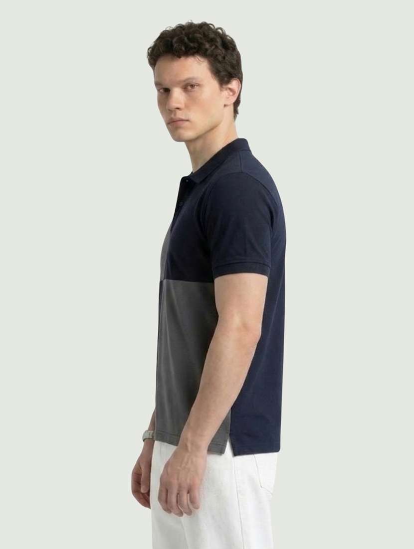 men color block short sleeve regular fit polo t-shirt - 22460686 -  Standard Image - 1