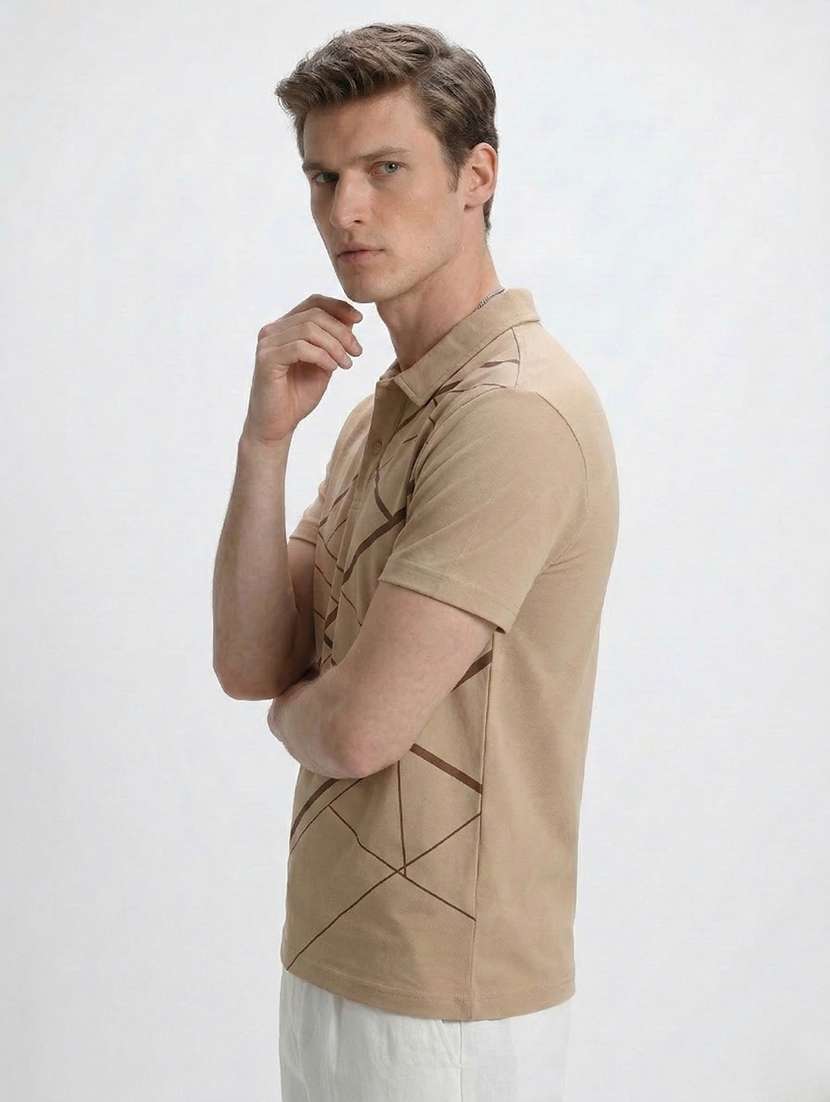 men printed short sleeve regular fit polo t-shirt - 22460687 -  Standard Image - 1