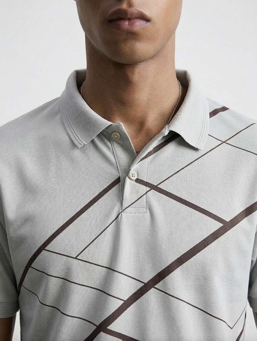 men printed short sleeve regular fit polo t-shirt - 22460688 -  Standard Image - 4