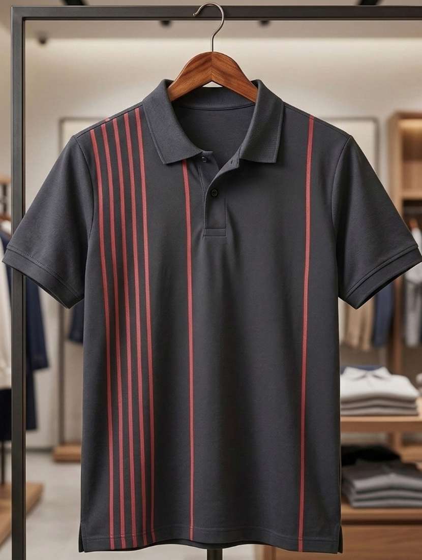 men striped short sleeve regular fit polo t-shirt - 22460694 -  Standard Image - 4