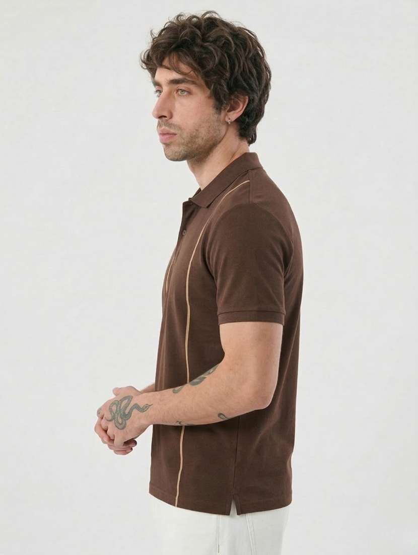 men striped short sleeve regular fit polo t-shirt - 22460695 -  Standard Image - 1