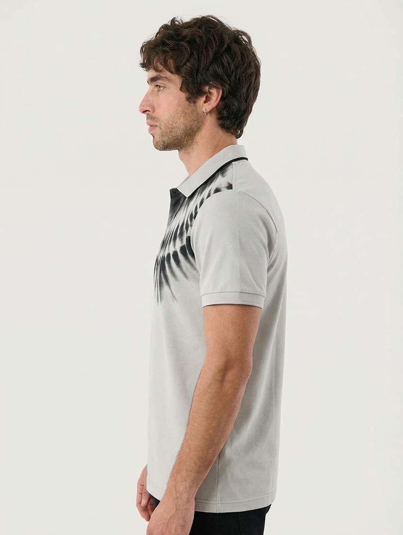 men printed short sleeve regular fit polo t-shirt - 22460700 -  Standard Image - 1
