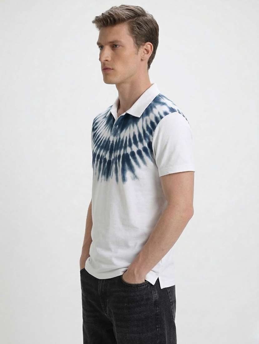 men printed short sleeve regular fit polo t-shirt - 22460701 -  Standard Image - 1