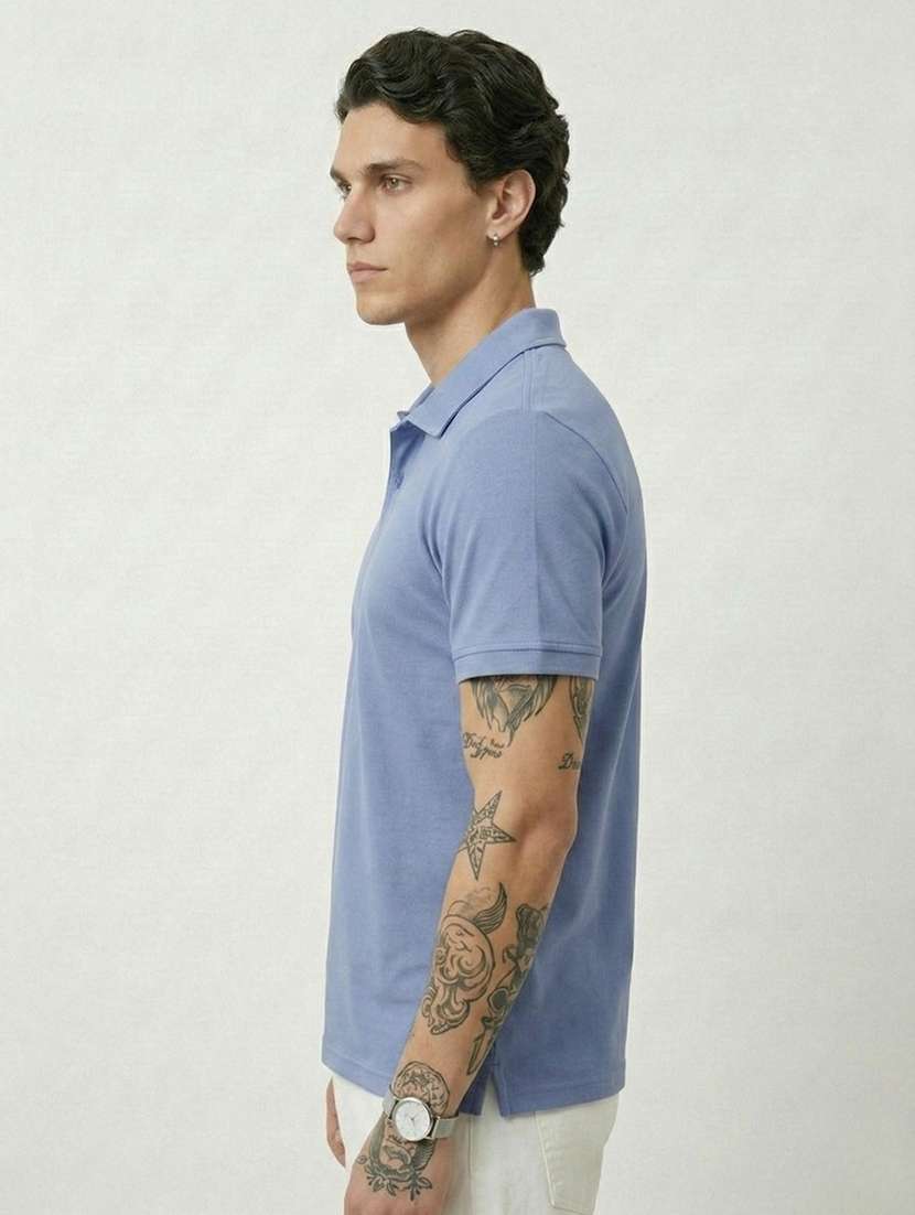 men solid short sleeve regular fit polo t-shirt - 22460707 -  Standard Image - 1