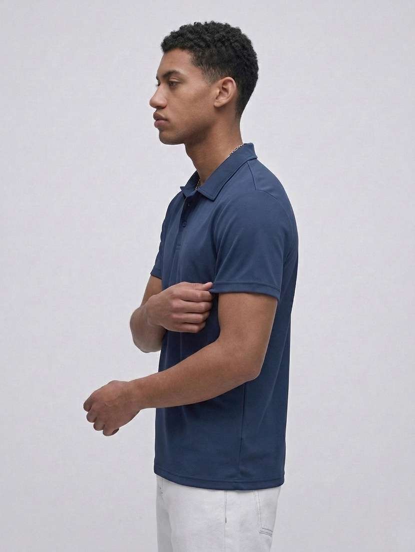 men solid short sleeve regular fit polo t-shirt - 22460709 -  Standard Image - 1