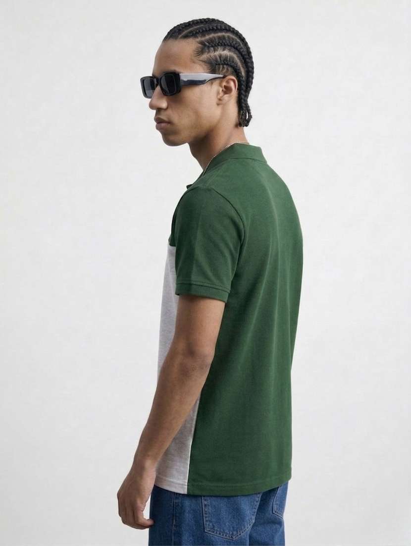 men color block short sleeve regular fit polo t-shirt - 22460732 -  Standard Image - 1