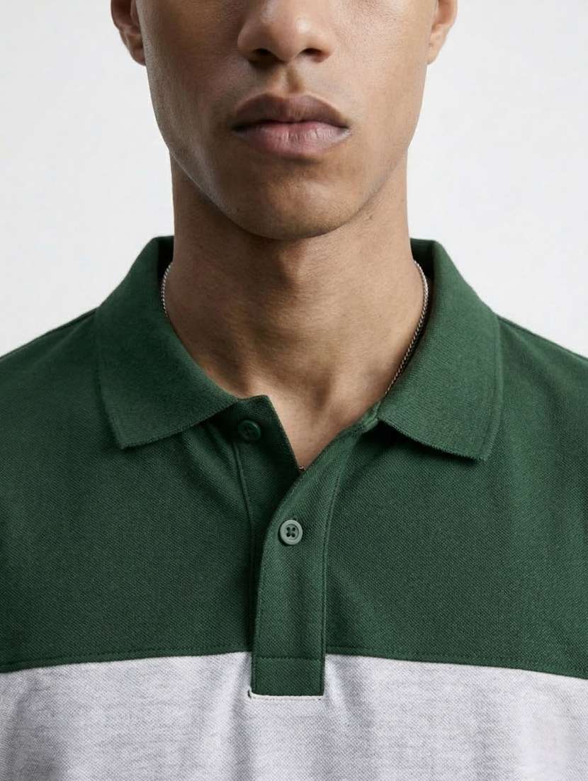 men color block short sleeve regular fit polo t-shirt - 22460732 -  Standard Image - 4