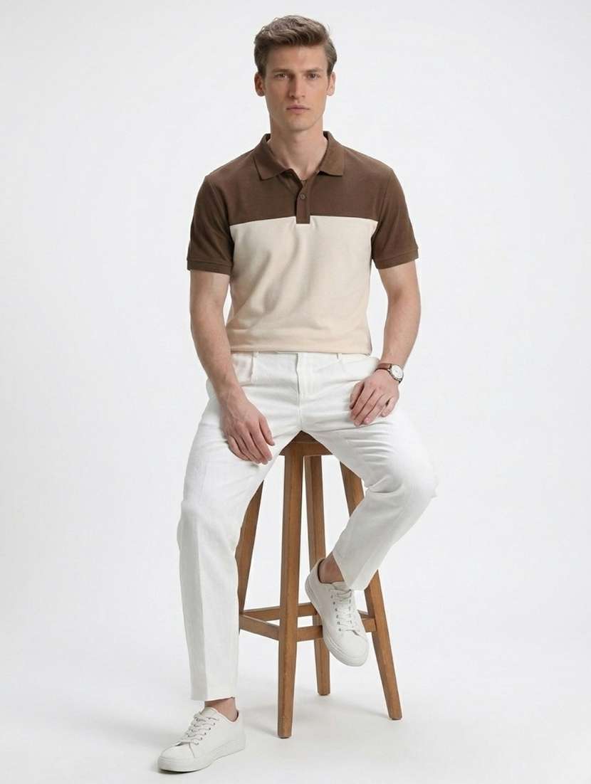 men color block short sleeve regular fit polo t-shirt - 22460733 -  Standard Image - 4