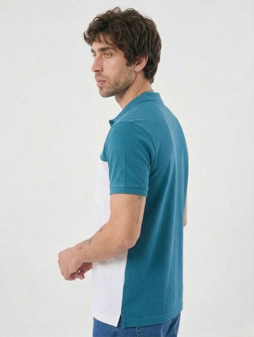 men color block short sleeve regular fit polo t-shirt - 22460734 -  Standard Image - 1