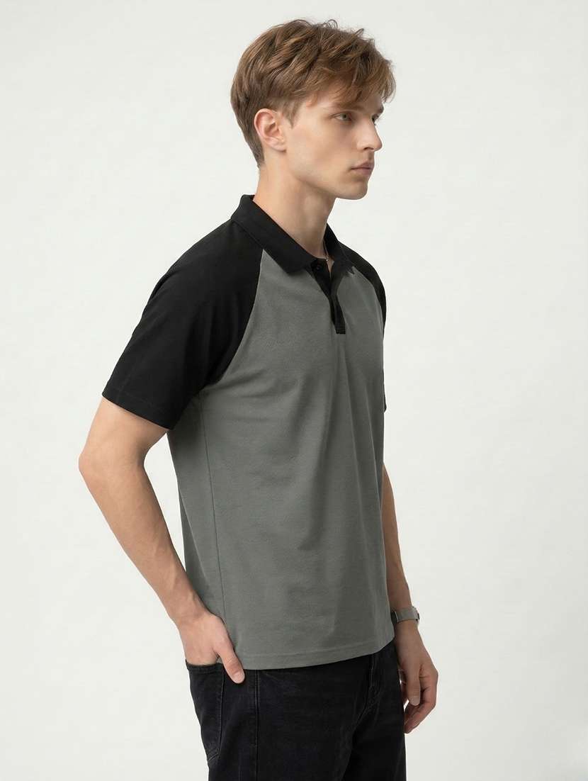 men color block short sleeve regular fit polo t-shirt - 22460740 -  Standard Image - 1