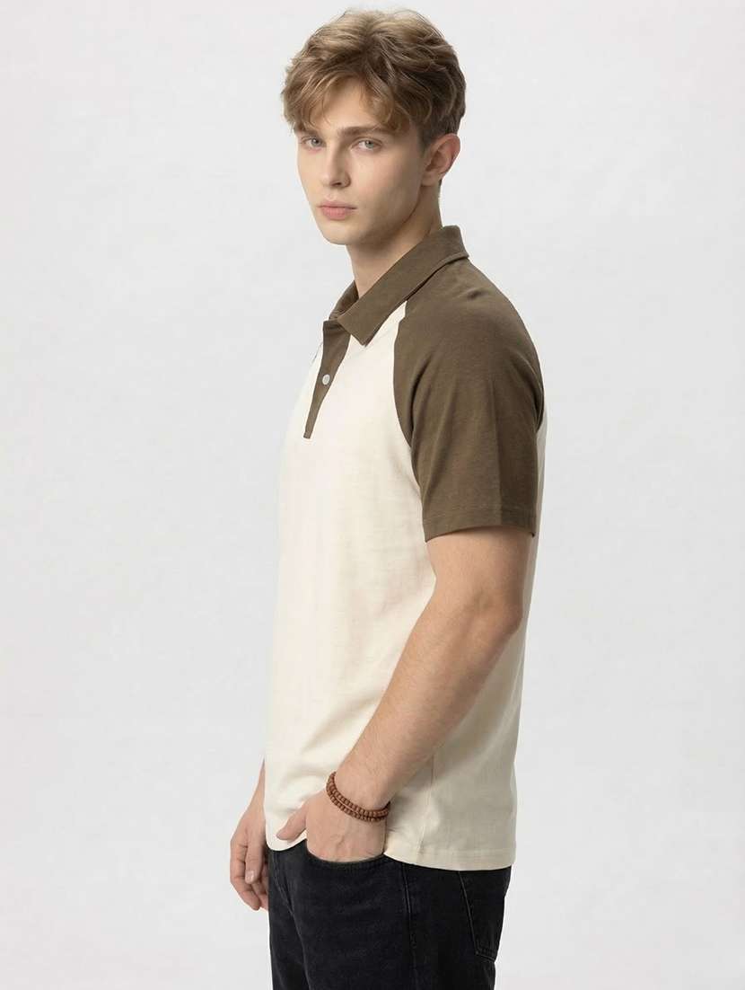 men color block short sleeve regular fit polo t-shirt - 22460741 -  Standard Image - 1