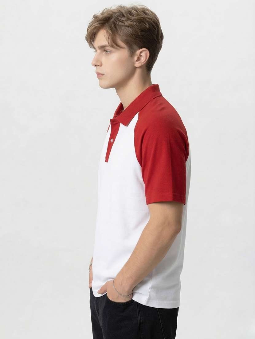 men color block short sleeve regular fit polo t-shirt - 22460742 -  Standard Image - 1