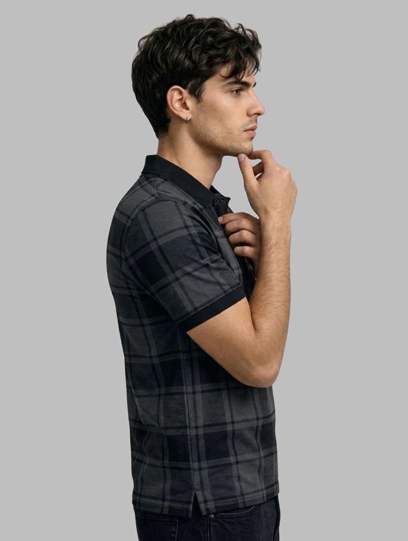 men checkered short sleeve regular fit polo t-shirt - 22460748 -  Standard Image - 1