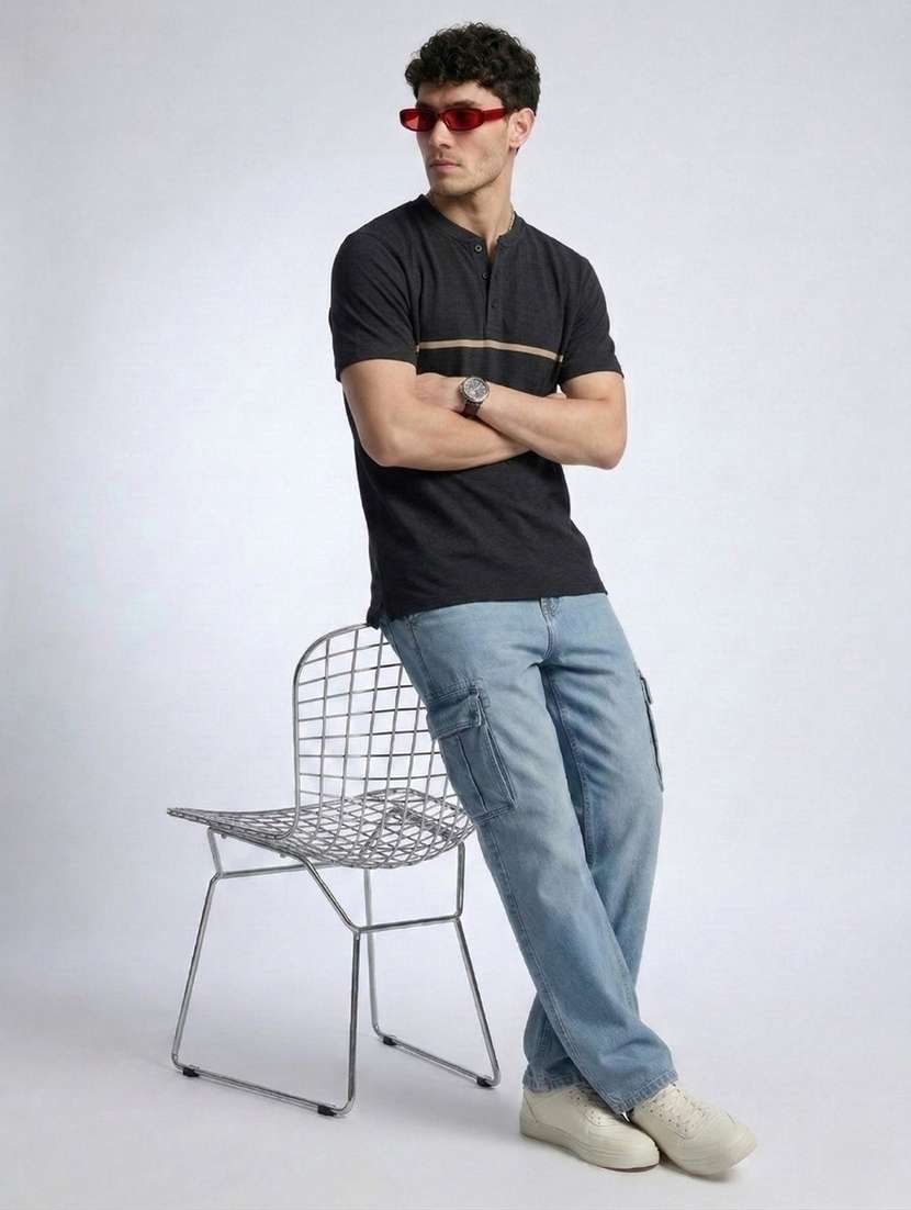men solid short sleeve regular fit t-shirt - 22460757 -  Standard Image - 4