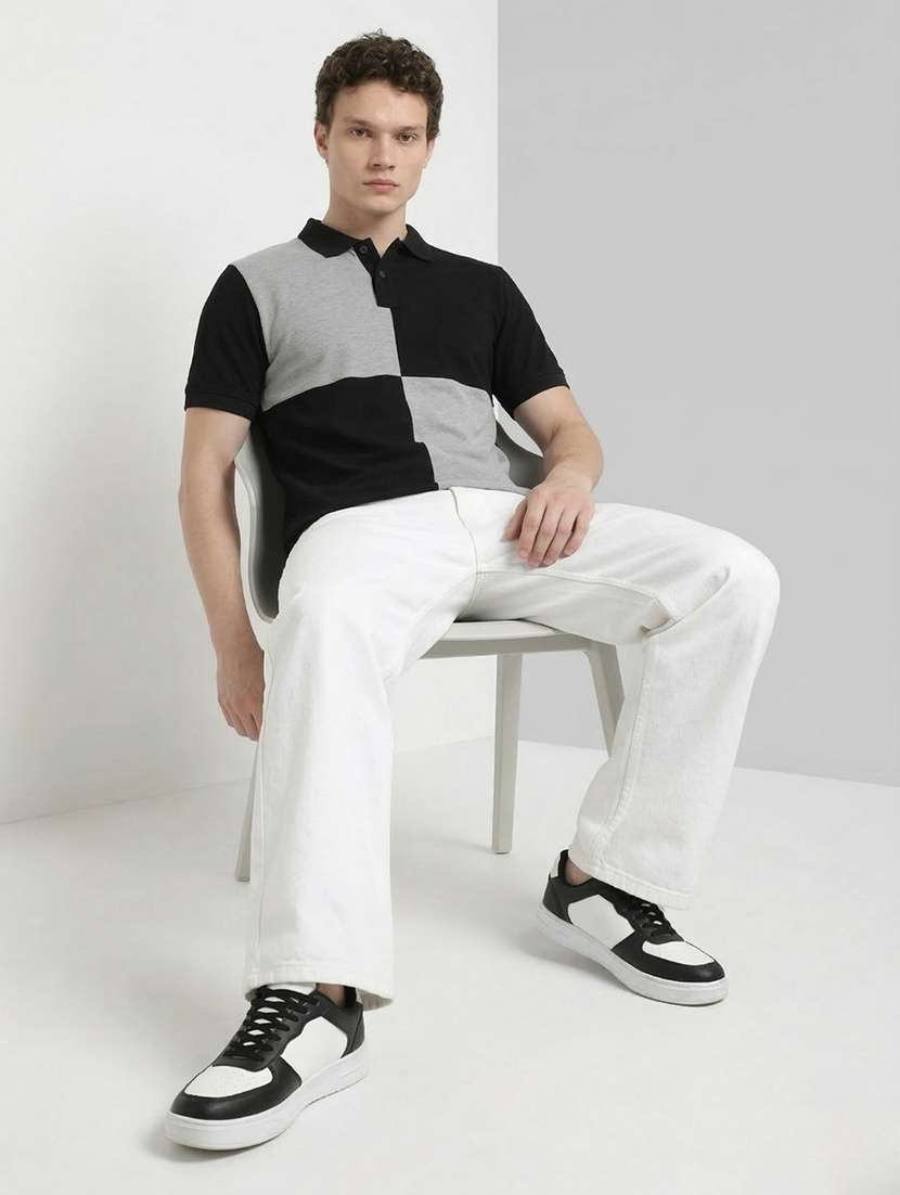 men color block short sleeve regular fit polo t-shirt - 22460764 -  Standard Image - 4