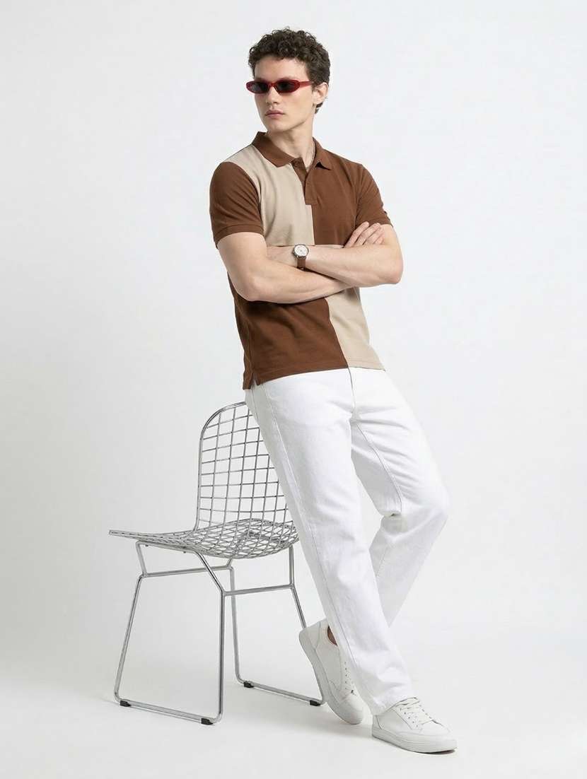 men color block short sleeve regular fit polo t-shirt - 22460765 -  Standard Image - 4