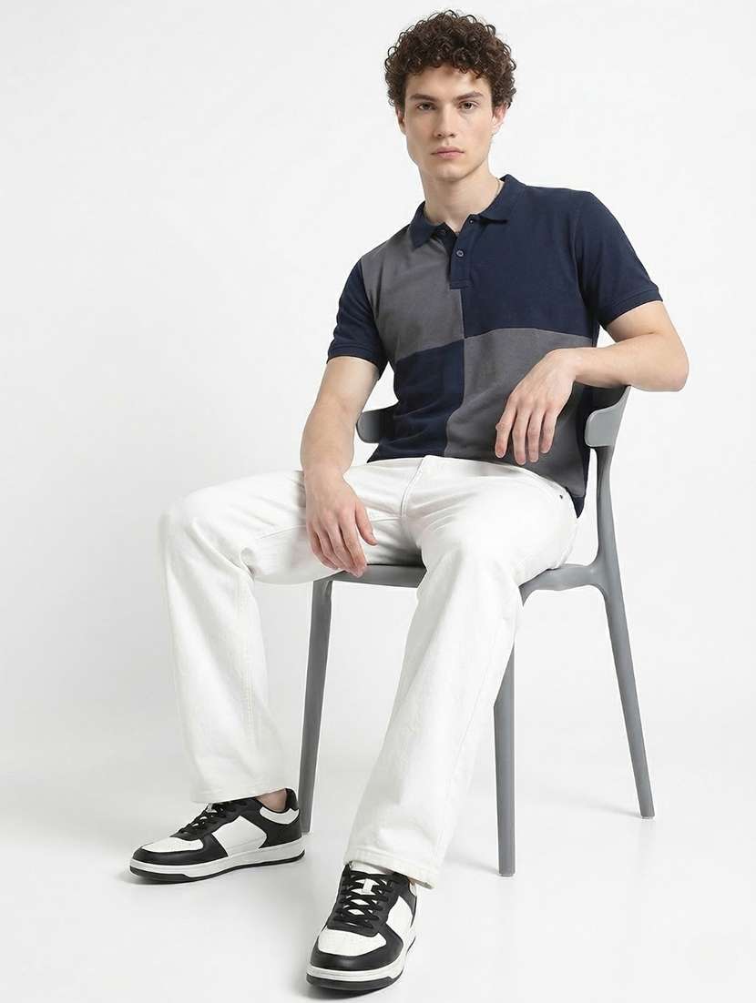 men color block short sleeve regular fit polo t-shirt - 22460766 -  Standard Image - 4