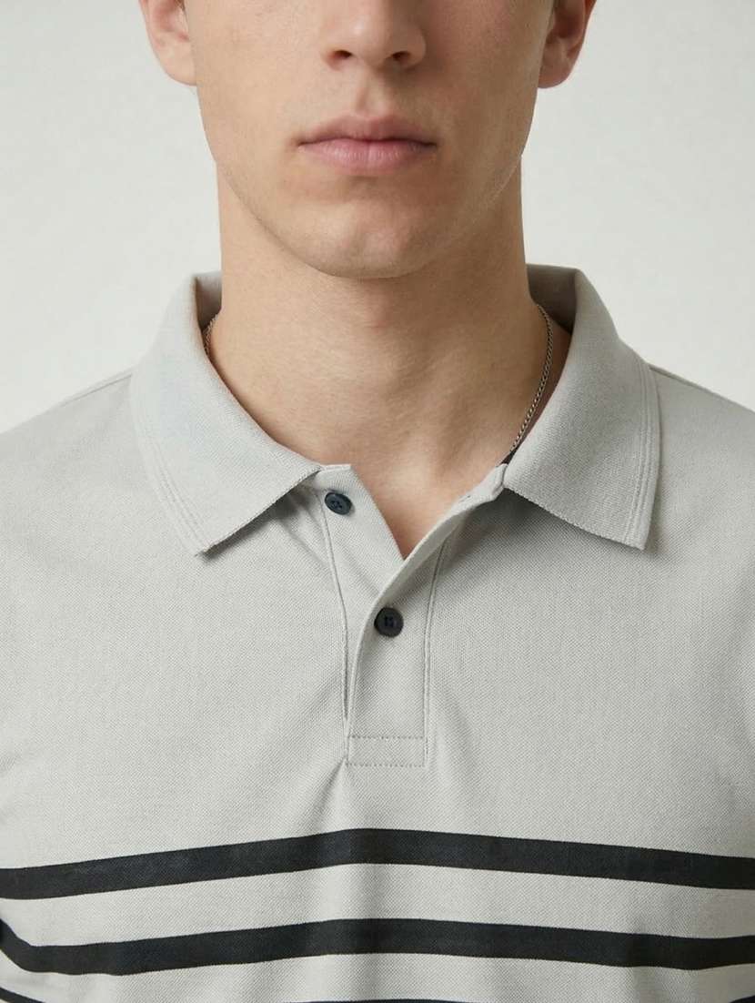 men striped short sleeve regular fit polo t-shirt - 22460771 -  Standard Image - 1