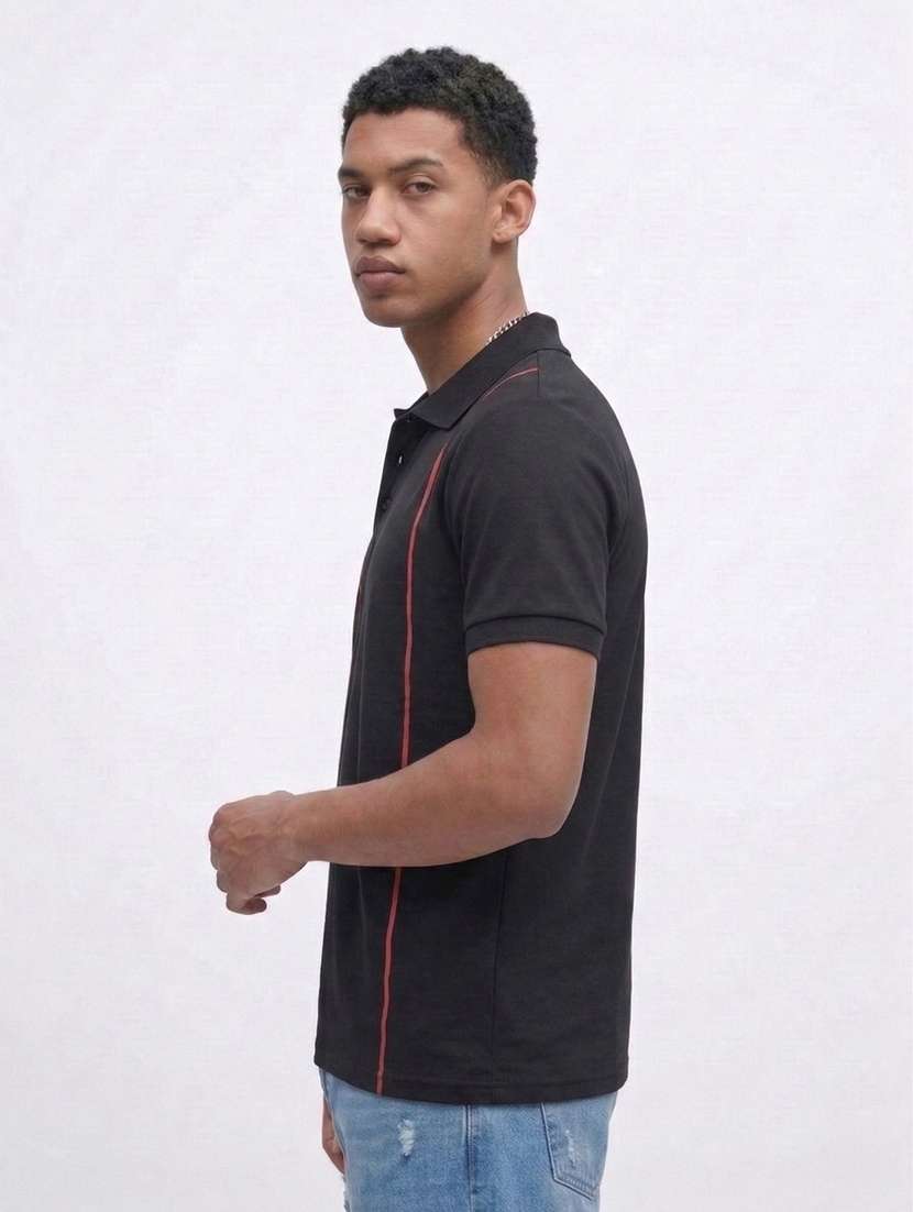 men striped short sleeve regular fit polo t-shirt - 22460774 -  Standard Image - 1